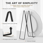 TR-LIFE 14 Inch Heavy Duty Plate Stand (4 Pack) - Metal Display Easel for Large Plates, Platters, Picture Frames, Signs, and Posters