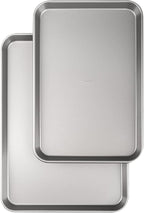 Goodful Nonstick Cookie Baking Sheet Set, Heavy Duty Carbon Steel with Quick Release Coating, Made without PFOA, Dishwasher Safe, 2-Pack Bakeware Set, 17-Inch x 12-Inch and 15-Inch x 10-Inch, Gray