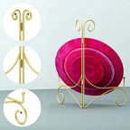 Plate Display Stands with Hinged Folding Design, 8 Inch Picture Frame Stand for Tables, Decorative Easels for Plates, Photos, Cards and Books, 8’’ Gold, 2-Pack