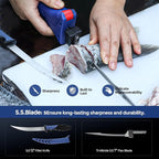 Electric Fillet Knife Cordless Rechargeable for Fishing, with Stainless Steel Blades, 12V High Torque Motor, 2.0Ah Battery, 12" Boning Tool, Includes Charger, Ideal for Filleting & Outdoor Use