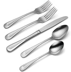 Oneida Silverware Set For 8, Satin Sand Dune 45-Piece Everyday Flatware Set with Serving Utensils, Service For 8, 18/0 Stainless Steel Silverware, Knives Spoons and Forks (Silver, 45 Piece)