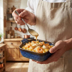 Ceramics Au Gratin baking Dishes Set of 4, Baking Tray Bake ware, 10.5 oz Ramekins, for Pie Pan, Appetizer, Tart, Dessert, Quiche, Oven Small dish, individual dishes, Square 7.3 Inch