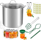 Fulgutonit Stainless Steel 21.5 QT Canning Pot with Rack & Lid, Canning Supplies Starter Kit and 6 Pieces Tools Set, Water Bath Canner for Beginner