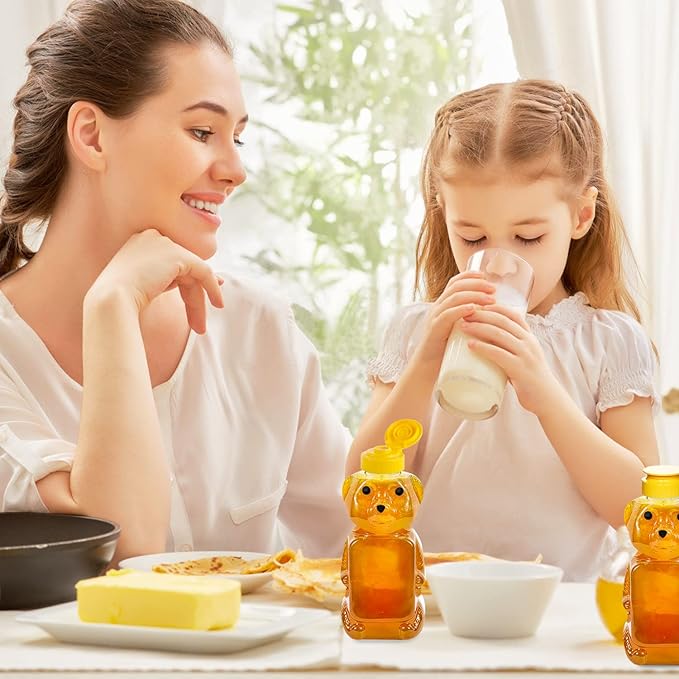 Honey Jar Honey Bottle Honey Container,10 Pack 8 Fluid Oz Honey Bottle Jars, Honey Squeeze Bottle Jars Clear Honey Containers Dispenser Honey Squeeze Bottle Juice Bottle with Flip-Top Lid