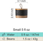 Miamolo Mini Ceramic Jars with Airtight Lid, Coffee Container Canister Kitchen Food Storage Jar with Lid for Spice Sugar Tea Bag, Stackable Decorative Jars for Countertop, Pantry, Black & 5 fl.oz