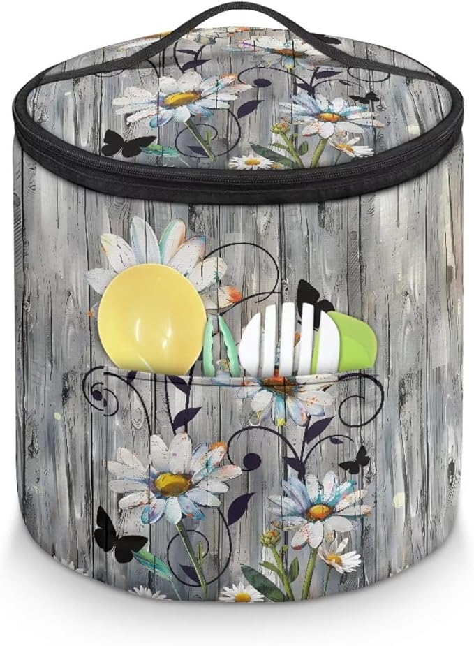 Wood Electric Pressure Cooker Daisy Storage Bag Kitchen Appliance Protective Pressure Cooker Insulation Bag for Women