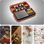 UNIWEIGH Digital Pocket Scale 200g/0.01g, Digital Scale Grams,6 Units Conversion Jewelry Scales,Coins Scale with LCD Display,Tare Function for Food,Powder,Small Items(Battery Included)-Orange
