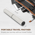 Milk Frother, Rechargeable Battery Operated Frother for Coffee,Portable Drink Mixer with 2 Stainless Steel Whisk Heads,Milk Foamer for Keto Coffee, Latte, Cappuccino, Hot Chocolate,White