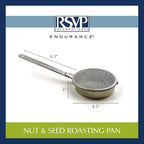 RSVP International Kitchen Roasting Collection Dishwasher Safe, Nut/Seed Toasting Pan, Stainless Steel