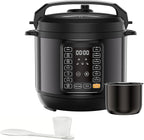 Simple Deluxe 8QT Electric Pressure Cooker, 16-in-1 & Non-Stick Stainless Steel Multi Cooker with 12 Presets for Slow Cook, Meat Stew, Steam, Sauté, Canning, Yogurt Maker, Dishwasher Safe, Black