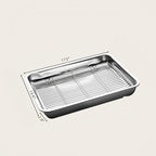 Roasting Pan Heavy Duty Stainless steel Turkey Pans for Oven,Toaster Oven Tray Pans with cooling rack,Hotel Pan, Barbeque Grill Pan,Deep Edge,Mirror treatment, Dishwasher Safe (17.5"x13.6"x2.8")