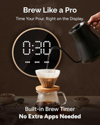 INTASTING Gooseneck Electric Kettle, ±1℉ Temperature Control, Stainless Steel Inner, Quick Heating, for Pour Over Coffee, Brew Tea, Boil Hot Water, 1500W/0.9L (Glossy Black)