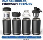 Frost Buddy Universal Can Cooler - Fits all - Stainless Steel Can Cooler for 12 oz & 16 oz Regular or Slim Cans & Bottles - Stainless Steel (Police)