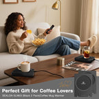 SEALON SLM03 Electric Coffee Mug Warmer (Black, 2 Pack) - 3-Temperature Desk Cup Warmer with Auto Shut-Off (4 Hours) for Heating Coffee, Tea, Milk & Beverages