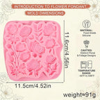 1 Pcs Beautiful Rose Silicone Mold, Food-Grade Romantic Floral Wedding Cake Decoration Fondant Mold, for Chocolate Candy Sugar Crafts Flower Paste Dough Chewing Gum Resin Crafts Plaster Clay