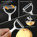 MAD SHARK Ultra Sharp Vegetable Peelers for Kitchen 10 Years No Rust Stainless Steel Serrated Potato Peeler Easy to Use Y Peeler with Durable Non-Slip Ergonomic Grips for Carrots, Fruits, Veggie