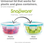 Snapware Plastic Total Solution 2-Pack (4-Cup) Food Storage Containers Set, Leakproof & Airtight Plastic Locking Lids Round Tupperware, Non-Toxic BPA-Free Lids, Microwave Dishwasher Freezer Safe