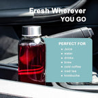 Clear Glass Bottles with Lids 18 oz, Reusable Glass Water Bottles with Stainless Steel Cap for Juicing, Refrigerator,100% Leak Proof, BPA Free, Juice Water Bottle Set of 10