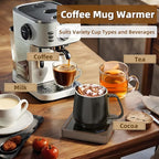 Coffee Mug Warmer with 2 USB Charging Ports: Auto Shut-Off Candle Wax Warmer - Heated Beverage Coffee Accessories for Home Office Desk - U1 Wood