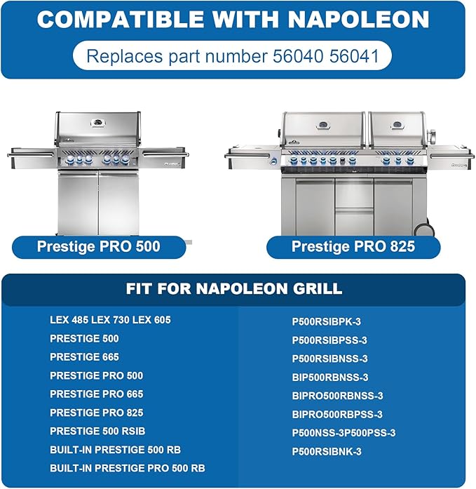 SafBbcue 56040 56041 Reversible Griddle Compatible with Charcoal/Gas Grills Napoleon Prestige 500 Pro 500 Parts Napoleon Built-In/LEX Series Grills, Compatible with Charbroil, Traeger, Pit Boss Grill