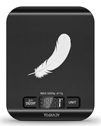 Food Scale, 11lb Kitchen Scale with 6 Units LCD Display and Tare Function, 0.05oz/1g Digital Kitchen Scale Compact Design for Baking, Healthy Cooking, Meal Prep, 304 Stainless Steel Black
