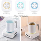 Desktop 2in1 Coffee Warmer Cup Cooler, 131℉ - 46℉ Heating and Cooling Beverage Plate for Coffee Tea Water Milk Beer Cocoa