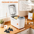 Davivy Bread Maker Machine with 2 Dough Kneading Paddles,15-in-1 Automatic Large Capacity Bread Machine Nonstick Bowl For Bread, Jam& Yogurt, 3 Loaf Sizes and 3 Crust Settings