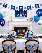 PULOTE 200 Pieces Blue Plastic Plates - Navy Blue and Gold Disposable - Include 100PCS 10 inch Dinner & 100PCS 7 inch Dessert Plate for Party & Hanukkah