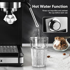 Espresso Machine with Grinder, 20 Bar Professional Expresso Coffee Machines with Milk Frother Steam Wand, Espresso Maker with 60oz Removable Water Tank, Cappuccino & Latte Machine for Home (Black-Pro)