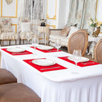 Linen Fabric Placemats Set of 6, Machine Washable, Heat Resistant, Wrinkle Free, Thick Polyester Kitchen Place Mats for Dining Table (Red)
