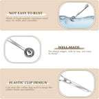 Quacc Stainless Steel Coffee Scoop with Bag Sealing Clip, 2-in-1 Coffee Measuring Scoop for Coffee Beans, Milk Powder, Loose Tea, Spices (Silver)