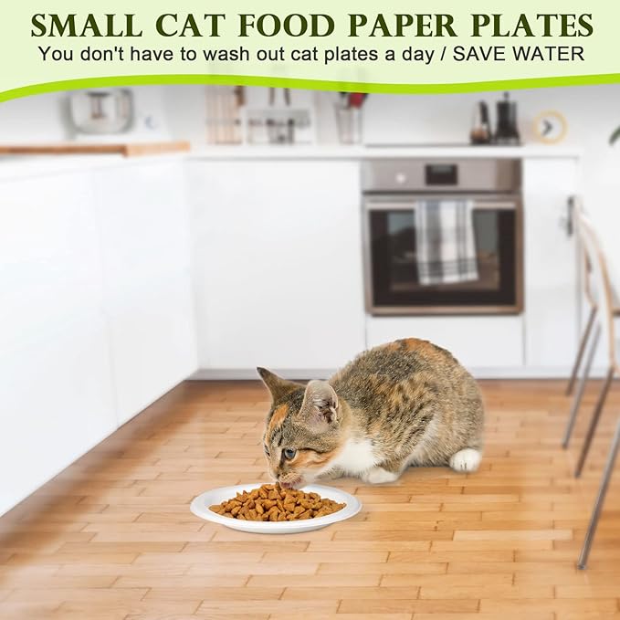 Small Paper Plates 6 inch, 200 Pack Compostable Disposable Plates for Dessert, Cake, Appetizer