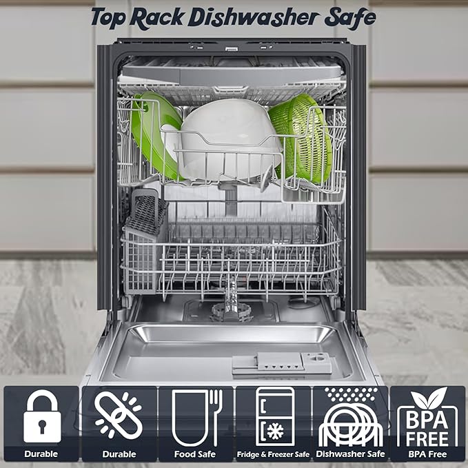 Home-X Salad Spinner with Pouring Spout – Lettuce Spinner and Vegetable Washer with Removable Strainer Basket – BPA-Free Salad Strainer for Drying Fresh Greens, Spinach, and Veggies