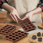 Puyeipt 4 Pcs Silicone Chocolate Molds, Non-Stick Candy Molds for Making Bite Size Chocolates, Candies, Truffles, Gummies, Jelly (Heart, Sunflower, Rose, Square, Swirl Shaped)