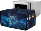 Starry Sky Ocean Turtle Print Toaster Oven Dust-proof Cover, Heat-resistant Anti Fingerprint Microwave Oven Cover, Compatible with Most Small Appliance (Large-18.5 * 22.5 * 12.99 inches)