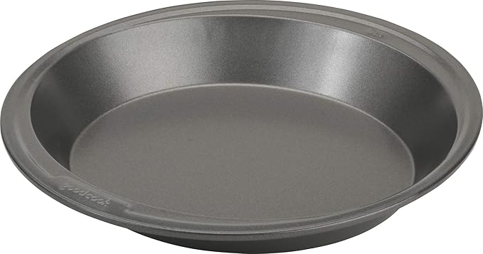 GoodCook Everyday Pie Pan Scratch-Resistant Nonstick Heavy Duty Steel Construction with Wide Rim, 9-Inch, Gray