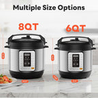 DUMOS 16-in-1 Electric Pressure Cooker, 6QT Programmable Multi Cooker with 12 One-Touch Presets, Soup Steam Yogurt and More, Ceramic Inner Pot Delay Start & Keep Warm, Includes Recipe Guide, Silver