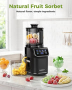 TUUMIIST 3-in-1 Cold Press Juicer Machine, Smart Touch Masticating Juicers for Whole Fruit & Vegetable, 6.5" Wide Chute Slow Juicer for Nut Milk & Sorbet, High Yield, 100oz Large Capacity, Easy Clean