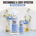 Better Than Clean™ Bath and Shower Cleaner Starter Pack – Fragrance Free, Plant-Based, Non-Toxic, Bathroom Cleaner with 8oz Concentrate & 16oz Empty Refillable Spray Bottle