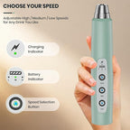 Colarlemo Milk Frother Handheld Rechargeable, Frother Wand Drink Mixer Electric Whisk for Coffee, Detachable With 3 Stainless Whisks, Hand Mixer for Lattes, Cappuccino, Matcha, No Stand, Sage Green