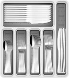 49-Piece Stainless Steel Silverware Set with Cutlery Organizer, Service for 8 with Steak Knives and Kitchen Utensils