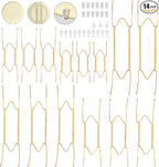 Bilillo 14 Pieces Plate Hangers for Wall - 6/8/10/12/14 Inch Invisible Plates Hanger, Stainless Steel Plate Holders with 14 Pieces Wall Hooks for 5.5 to 16 Inch Decorative Plates and Arts