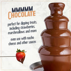 Nostalgia 4 Tier Electric Chocolate Fondue Fountain Machine for Parties - Melts Cheese, Queso, Candy, and Liqueur - Dip Strawberries, Apple Wedges, Vegetables, and More - 32-Ounce - Stainless Steel