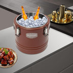 Eapmic 21.1Qt Insulated Food Container, Stainless Steel Container, 20L Commercial Soup Carrier 12 Hours Heat Preservation for Hot and Cold Food Storage Restaurant Canteen Home Lunch Use (Brown, 20L)