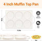 FUNBAKY Muffin Top Pan Non Stick, 4 Inch Metal Frame Silicone Egg Molds for breakfast sandwiches, Whoopie Pies, Egg Bites, English Muffins, 2 Pcs Confetti