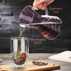 Unbreakable - Pour Over Coffee Maker with Permanent Stainless Filter 27 fl oz, Thickened Heat-Resistant Borosilicate Glass Dripper Coffee Brewer, Stovetop Safe, Pink