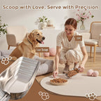 Pet cat-dog food-scoop measuring 1-cup - Food-grade 304 stainless steel material | 1-Cup capacity | Precision scale measurements