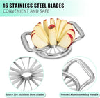 LIIGEMI 5.5 Inch Extra Large Apple Slicer,16-Slice Thin Apple Slicer and Corer,Cutter, Divider, Wedger for Fruits and Vegetables，Gifts for Mom，Sharp and Sturdy，Easy to Use