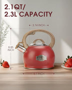 Hauce Radio Tea Kettle for Stovetop, 2.1 Quart Loud Whistle Stovetop Teapots,Food Grade Stainless Steel Tea kettles for Stove Top with Anti-hot Ergonomic Handle,Suitable for All Heat Sources