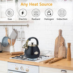 Tea Kettle Stovetop Whistling Kettle Teapot, 3Quart Tea Pot Stainless Steel Teakettle for Stove Top with Heat Proof Ergonomic Handle